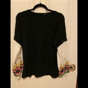 thermal embroidered top